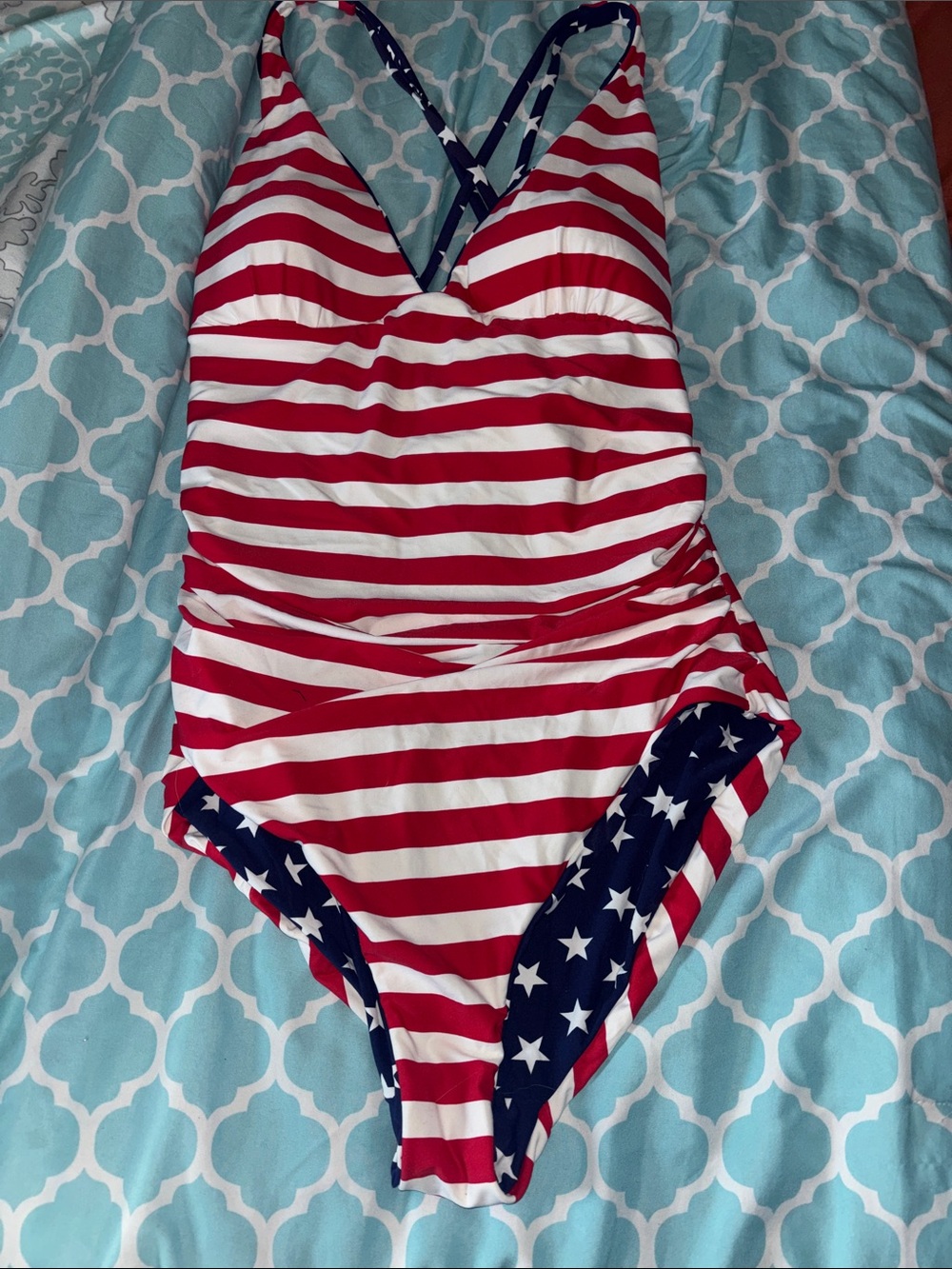 Nip tuck U.S.A. swim reversible swimsuit NWT